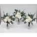 Simple Wedding Table Flowers – White Ivory Cream Mini Bouquets for Elegant Decor