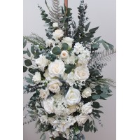  Flower arch arrangement in white ivory cream colors.  Arbor flowers. Floral archway. Faux flowers for wedding arch. 5021-1