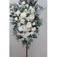  Flower arch arrangement in white ivory cream colors.  Arbor flowers. Floral archway. Faux flowers for wedding arch. 5021-1