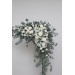 White Ivory Cream Wedding Arch Flowers – Faux Corner and Straight Arbor Arrangements