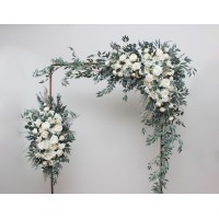  Flower arch arrangement in white ivory cream colors.  Arbor flowers. Floral archway. Faux flowers for wedding arch. 5021-1