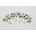 Set of 8 White Ivory Cream Flower Hair Pins – Elegant Wedding Hair Accessories