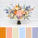 Colorful Faux Bridal Bouquet – Peach, Dusty Blue, Ivory & Orange Bridesmaid Bouquet