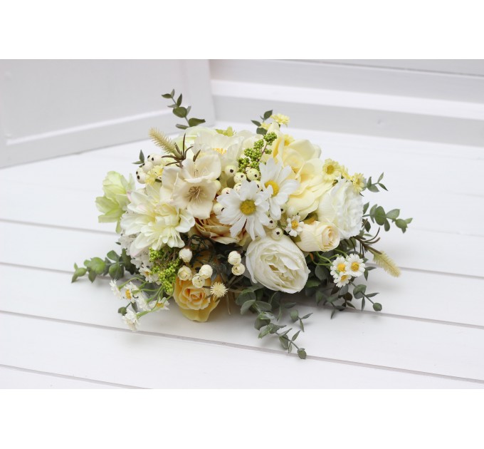 White and Yellow and Green  Bouquets for Spring-Summer Weddings