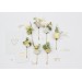 White, Yellow, and Green Bobby Pins for Spring-Summer Weddings