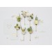 White, Yellow, and Green Bobby Pins for Spring-Summer Weddings