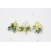 Spring-Summer Wedding Boutonnieres and Corsages in White, Yellow, and Green