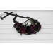 Black, Purple, and Magenta Flower Crown – Gothic Halloween Wedding Hair Wreath