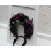 Black, Purple, and Magenta Flower Crown – Gothic Halloween Wedding Hair Wreath