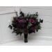 Black, Purple, and Magenta Bridal Bouquet – Gothic Halloween Wedding Flowers