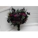 Black, Purple, and Magenta Bridal Bouquet – Gothic Halloween Wedding Flowers