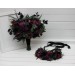 Black, Purple, and Magenta Flower Crown – Gothic Halloween Wedding Hair Wreath