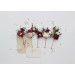 Set of 5 Burgundy Ivory White Floral Bobby Pins – Bridal Hair Accessories