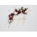 Set of 5 Burgundy Ivory White Floral Bobby Pins – Bridal Hair Accessories