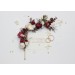 Set of 5 Burgundy Ivory White Floral Bobby Pins – Bridal Hair Accessories