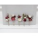 Set of 5 Burgundy Ivory White Floral Bobby Pins – Bridal Hair Accessories