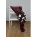 Aisle Flowers in Burgundy and Ivory – Chair & Sign Floral Decorations