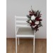 Aisle Flowers in Burgundy and Ivory – Chair & Sign Floral Decorations