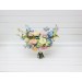 Colorful Bridal Bouquet – Green, Yellow, Pink, Dusty Blue Wildflowers