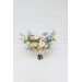 Colorful Bridal Bouquet – Green, Yellow, Pink, Dusty Blue Wildflowers