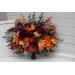 Wedding bouquets in burnt orange red burgundy colors. Bridal bouquet. Cascading bouquet. Faux bouquet. Bridesmaid bouquet. 5103