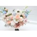 Dusty Blue, Blush Pink, White, and Beige Faux Flower Bridal Bouquet