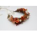 Rust Orange and Cream Flower Crown – Perfect for Fall Weddings and Events