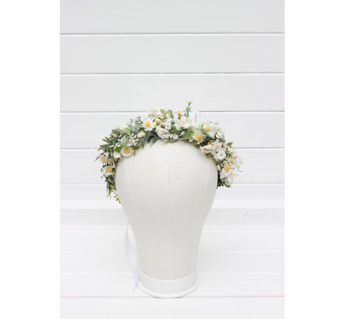 White Daisy Hair Wreath – Flower Girl Crown for Weddings and First Communion