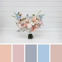 Dusty blue blush pink white beige bouquet. Soft pastel bridal bouquet. Faux flowers. Wedding bouquet. Bridesmaid bouquet. 5371