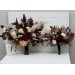 Wedding bouquets in burgundy brown cream colors. Bridal bouquet. Cascading bouquet. Faux bouquet. Bridesmaid bouquet. 0041