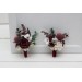  Wedding boutonnieres and wrist corsage  in burgundy ivory color theme. Flower accessories. 0040