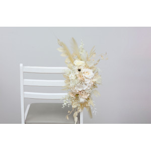 Aisle flowers in champagne ivory cream scheme. Chair flowers. Sign flowers. Marker flowers. Wedding flowers. Flowers for wedding decor. 5206