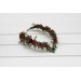 V-Shaped Burgundy, Red, and Green Elven Crown – Woodland Flower Circlet