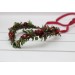 V-Shaped Burgundy, Red, and Green Elven Crown – Woodland Flower Circlet