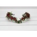 V-Shaped Burgundy, Red, and Green Elven Crown – Woodland Flower Circlet