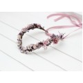 V-shaped Lilac, Lavender, and Mauve Elven Crown – Woodland Flower Circlet