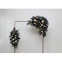  Flower arch arrangement in hunter green ivory black gold colors.  Arbor flowers. Floral archway. Faux flowers for wedding arch. 5300