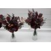 Simple Wedding Table Flowers in Deep Purple, Gold, and Burgundy