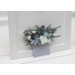 Pocket boutonniere in dusty blue white color scheme. Flower accessories. 5200