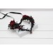 V-Shaped Witch Crown with Spiders – Burgundy & Black Cosplay Hair Accessory