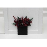 Pocket boutonniere in burgundy colors. Wedding accessories for men. Pocket flowers. Square flowers. 5230