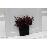 Pocket boutonniere in burgundy colors. Wedding accessories for men. Pocket flowers. Square flowers. 5230