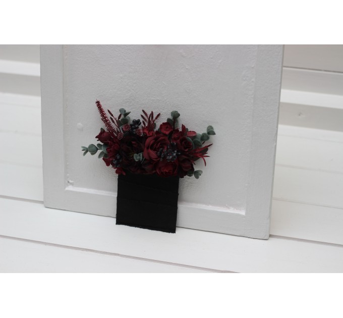 Pocket Boutonniere in Burgundy – Elegant Wedding Accessories for Men