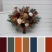 Wedding bouquets in rust burgundy ivory colors. Bridal bouquet. Faux bouquet. Bridesmaid bouquet. 0007