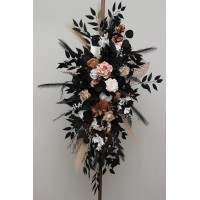  Flower arch arrangement in dusty rose black cinnamon white colors.  Arbor flowers. Floral archway. Faux flowers for wedding arch. 5203