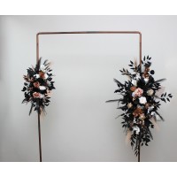  Flower arch arrangement in dusty rose black cinnamon white colors.  Arbor flowers. Floral archway. Faux flowers for wedding arch. 5203