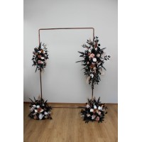 Standing flowers dusty rose black cinnamon white color scheme. Aisle flowers. Wedding decorations. Floor flowers. 5203