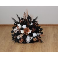 Standing flowers dusty rose black cinnamon white color scheme. Aisle flowers. Wedding decorations. Floor flowers. 5203