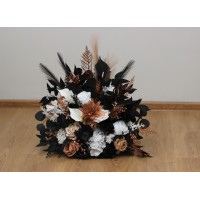 Standing flowers dusty rose black cinnamon white color scheme. Aisle flowers. Wedding decorations. Floor flowers. 5203