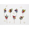 Set of 7 Colorful Flower Hairpins | Bridal & Bridesmaid Hair Accessories